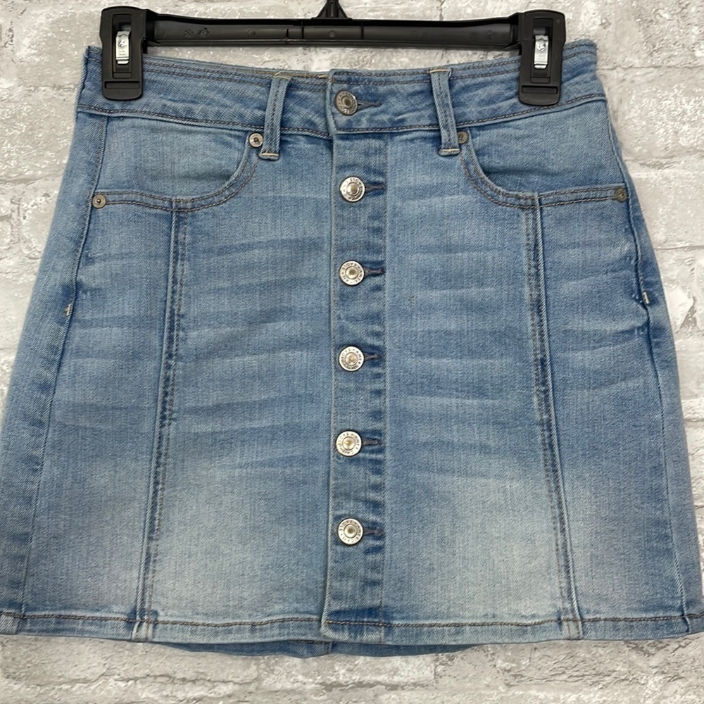 American Eagle Hi-Rise A-Line Denim Skirt